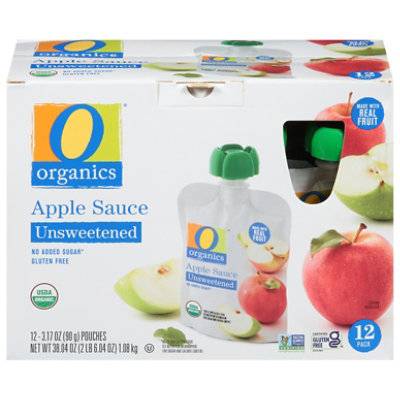 O Organics Unsweetened Apple Sauce Pouches (12 ct)