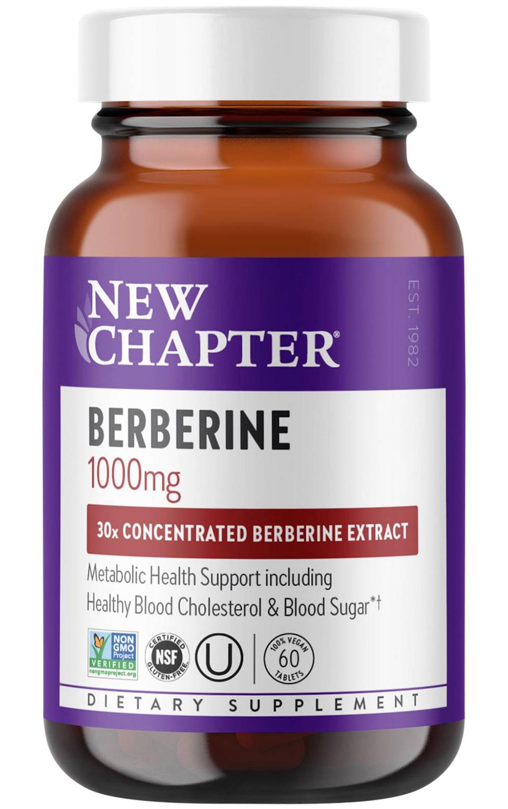 Berberine - Supports Healthy Blood Cholesterol & Blood Sugar - 1,000 Mg (60 Tablets)