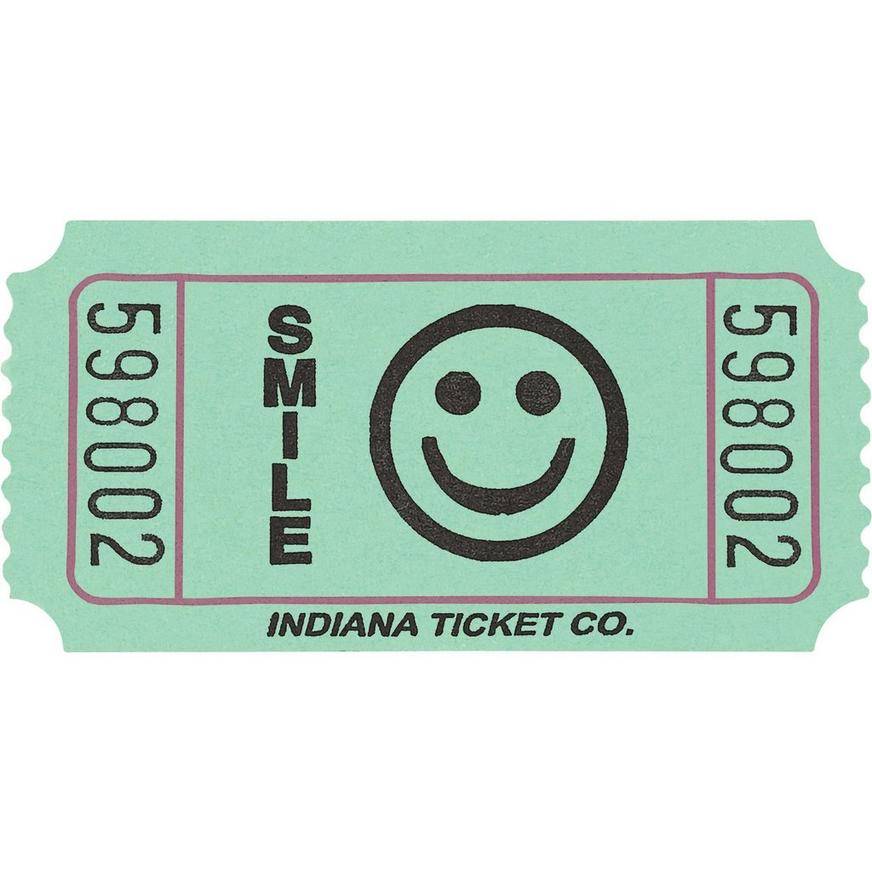 Green Smiley Double Roll Tickets, 1000ct