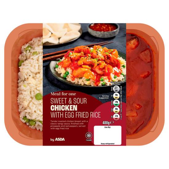 Asda Sweet & Sour Chicken with Egg Fried Rice Ready Meal 400g