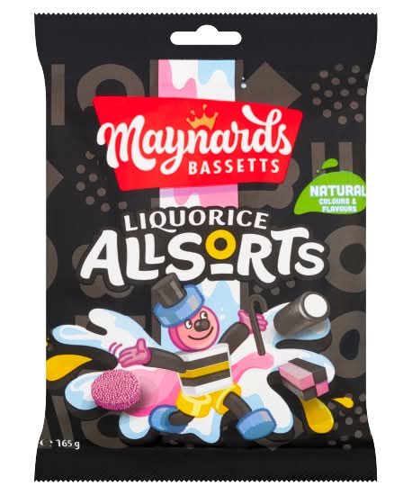 Maynards Bassetts Coconut, Liquorice Allsorts (165g)