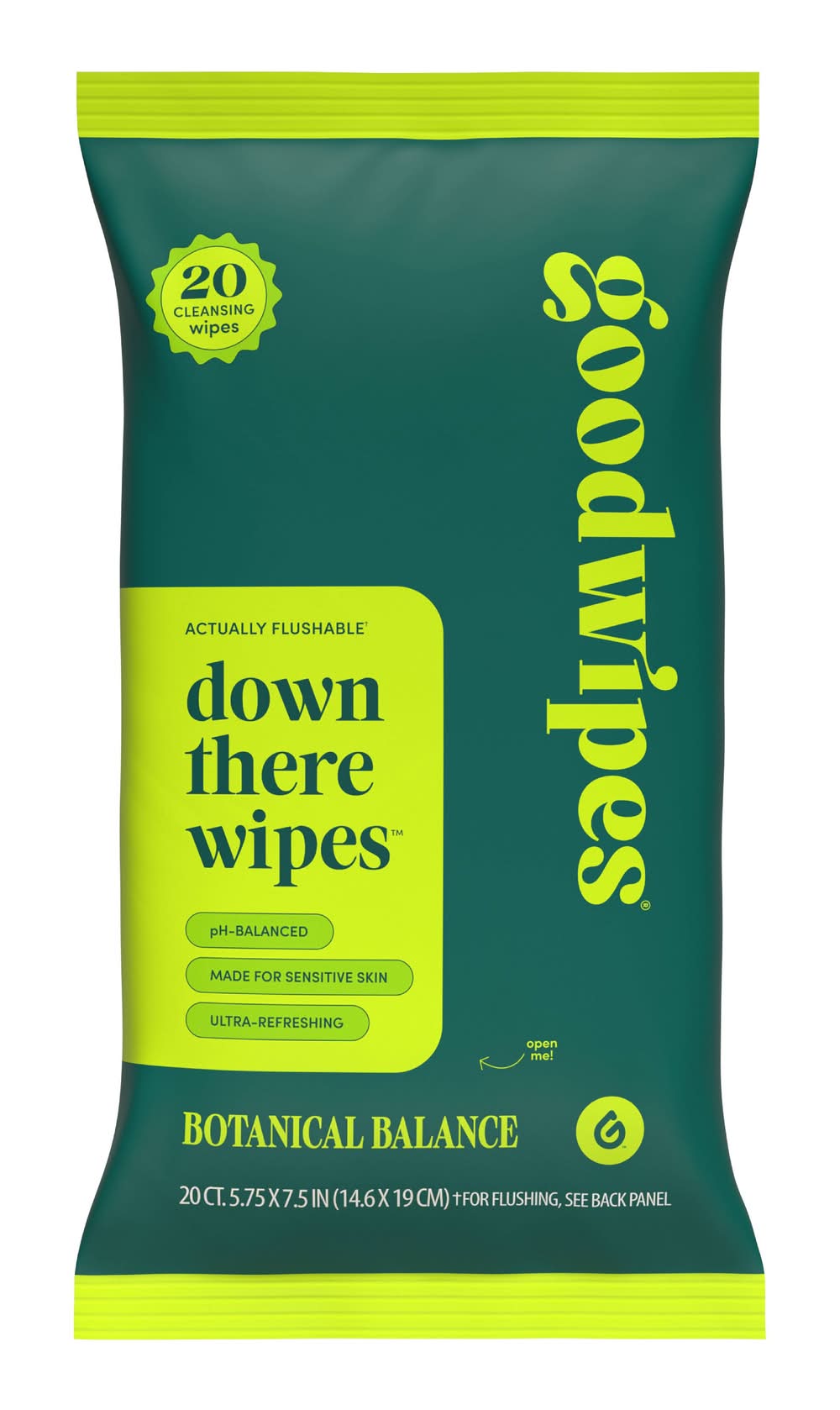 Goodwipes Down There Botanical Balance Flushable Wipes (20 ct)