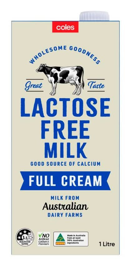 Coles Full Cream Milk (1L)