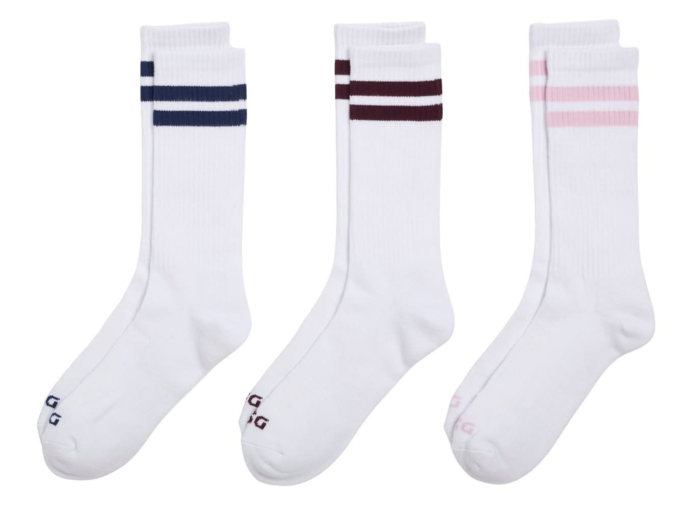 DSG Lifestyle Crew Socks 3-Pack (Lilac/Burgundy/Navy, S)