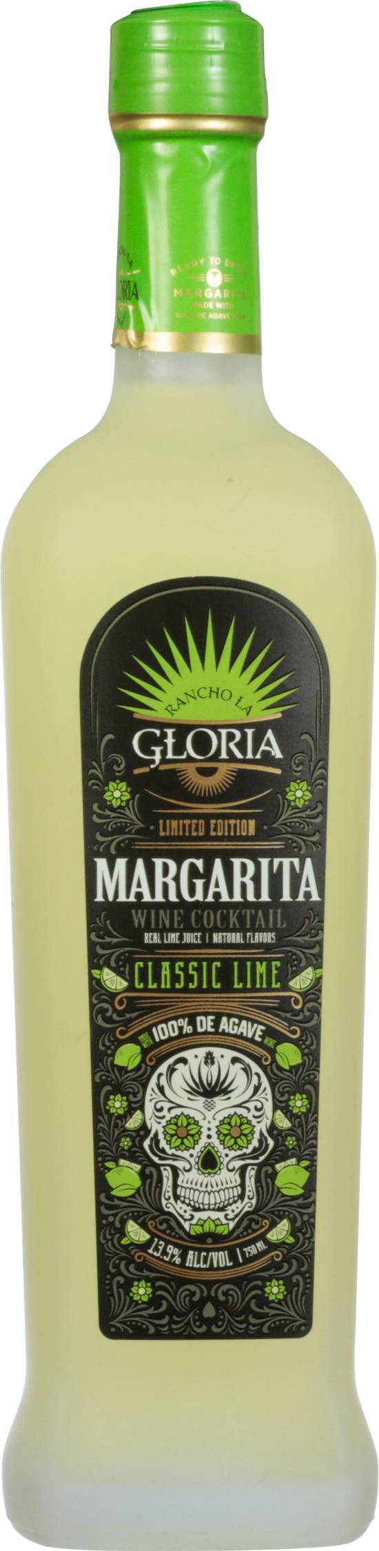 Rancho La Gloria 100% De Agave Margarita Classic Lime Cocktail (750 ml)