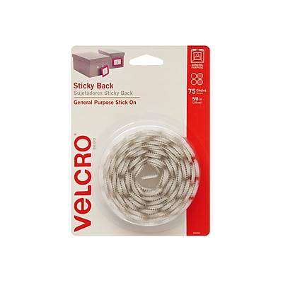 Velcro Sticky Back Fasteners Coins 5/8 White (75 ct)