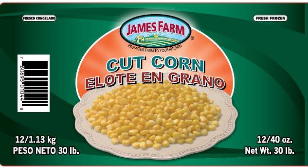 Frozen James Farm - IQF Cut Corn - 2.5 lbs