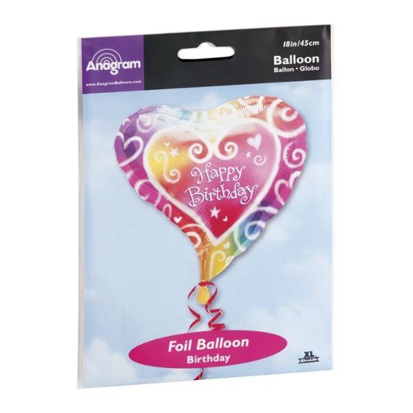 Anagram Foil Balloon 18" Happy Birthday Watercolor