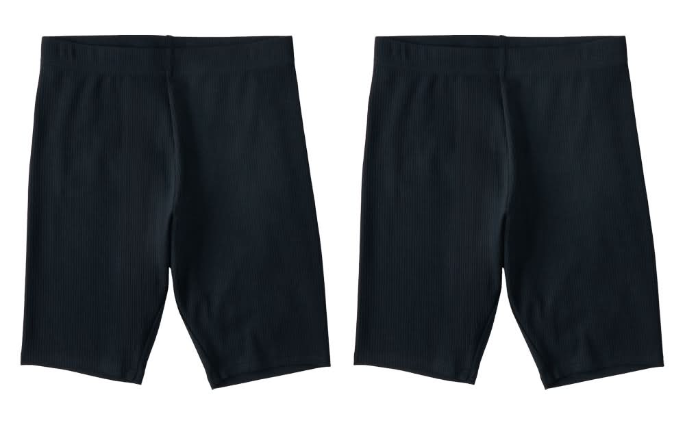 Serra Black Rib Bike Shorts - L, 2pk