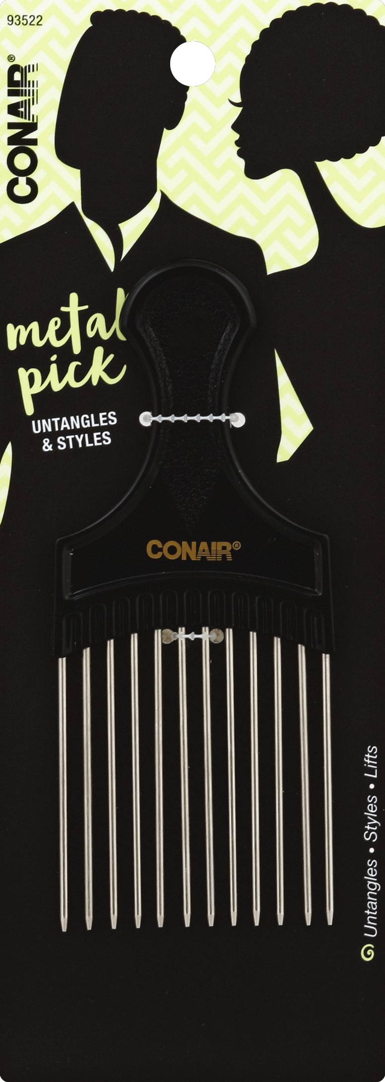 Conair Styling Essential Metal Pick Curly Hair Comb (0.5 oz)