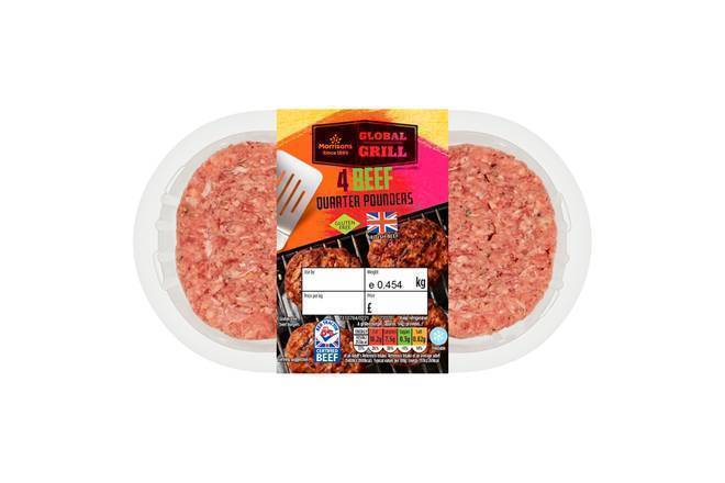 Morrisons Beef Quarter Pounder 4pk