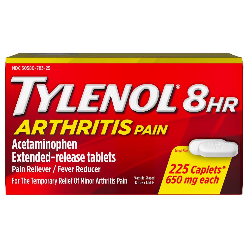 Tylenol Arthritis Pain Acetaminophen Pain Reliever and Fever Reducer 650 mg Caplets