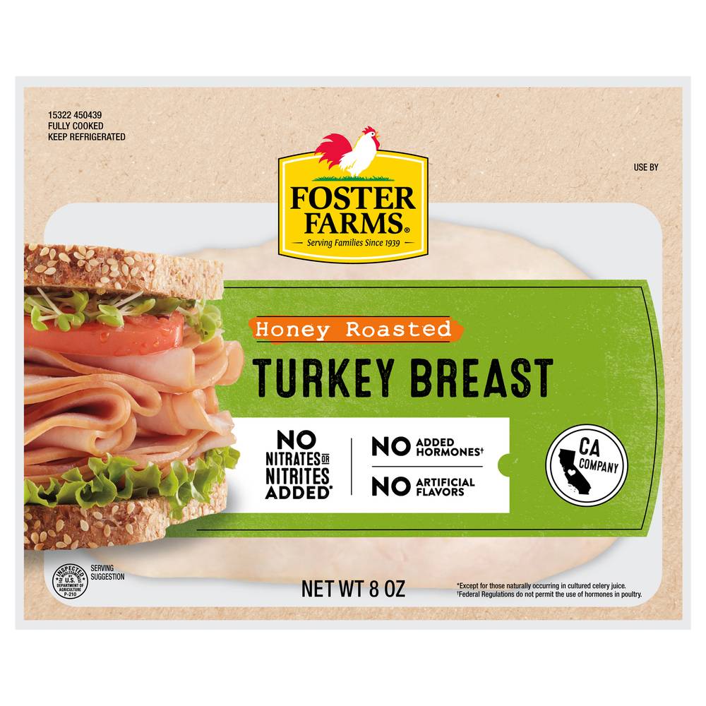 Foster Farms Honey Roasted Turkey Breast Deli Meat (8 oz)