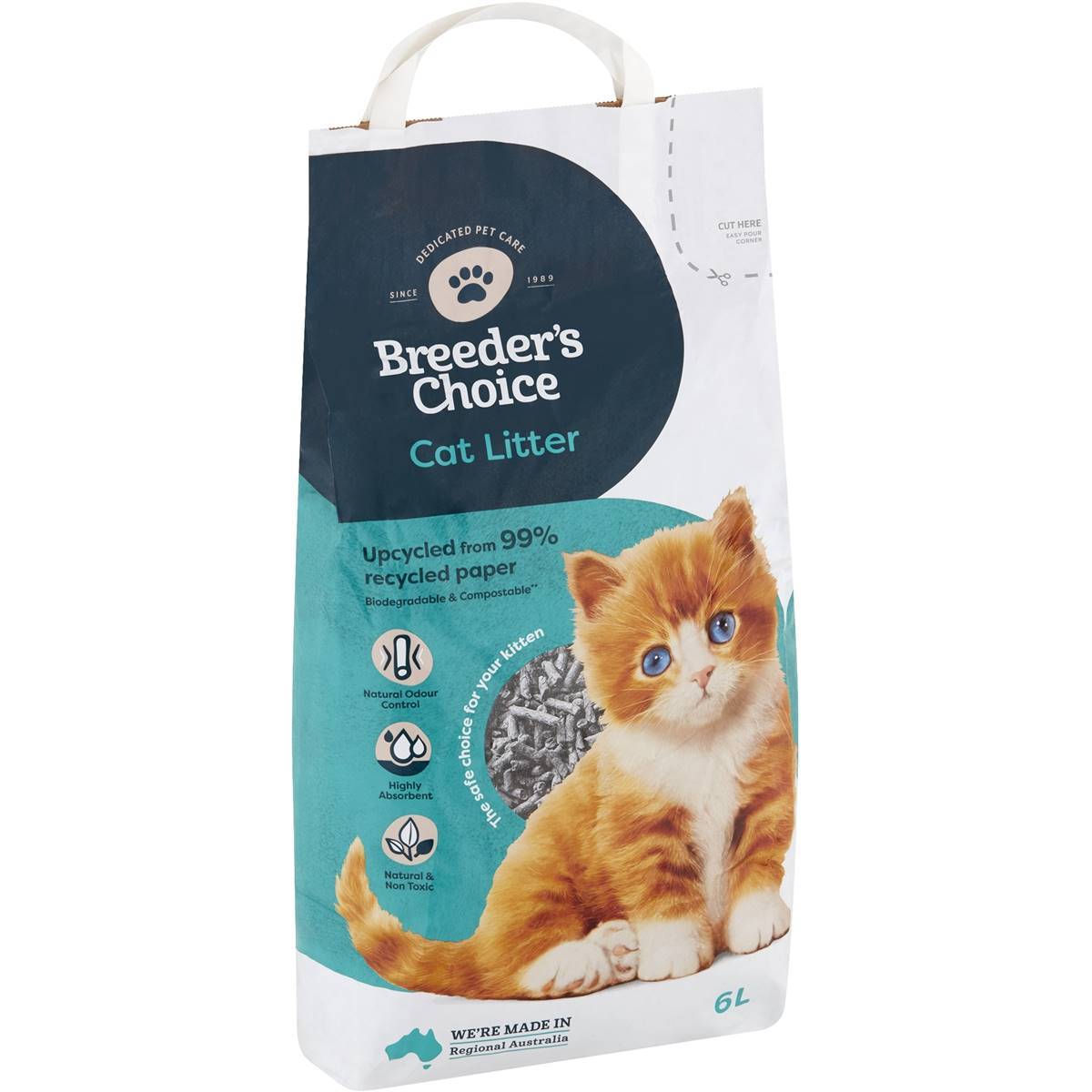 Breeders Choice Paper Cat Litter 6L