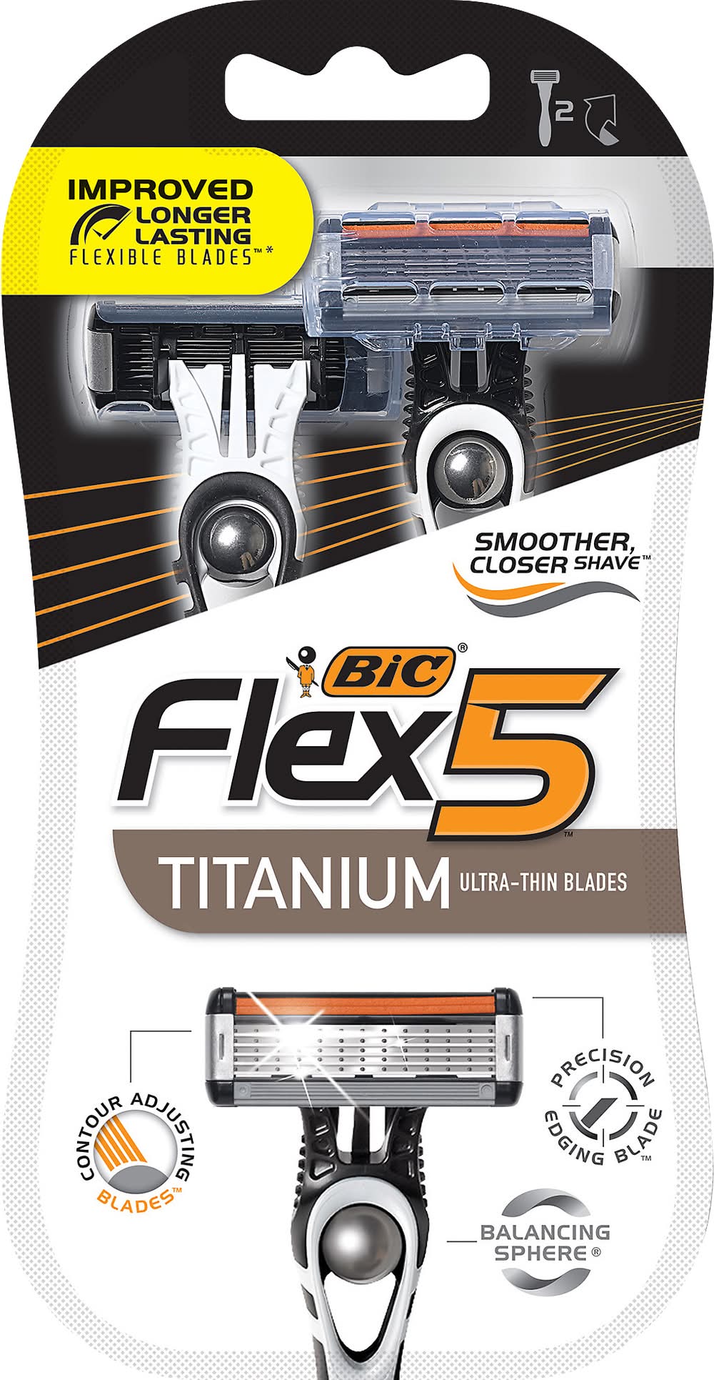 BiC Flex 5 Titanium Ultra Thin Disposable Razor (2 ct)