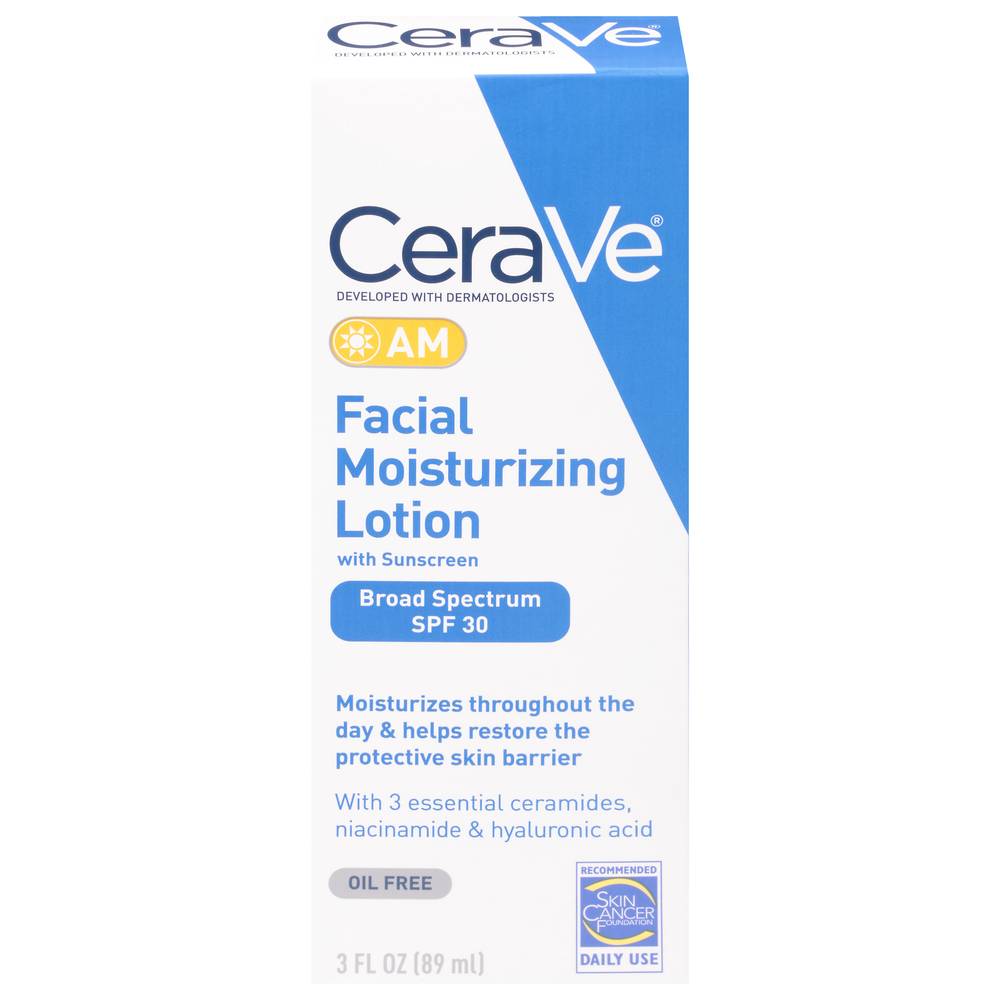 CeraVe Am Face Moisturizer With Broad Spectrum Protection Spf 30 (3 fl oz)