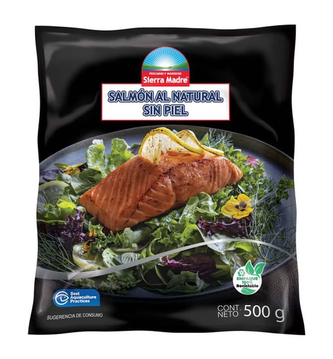 Sierra Madre · Salmón al natural sin piel congelado (500 g)