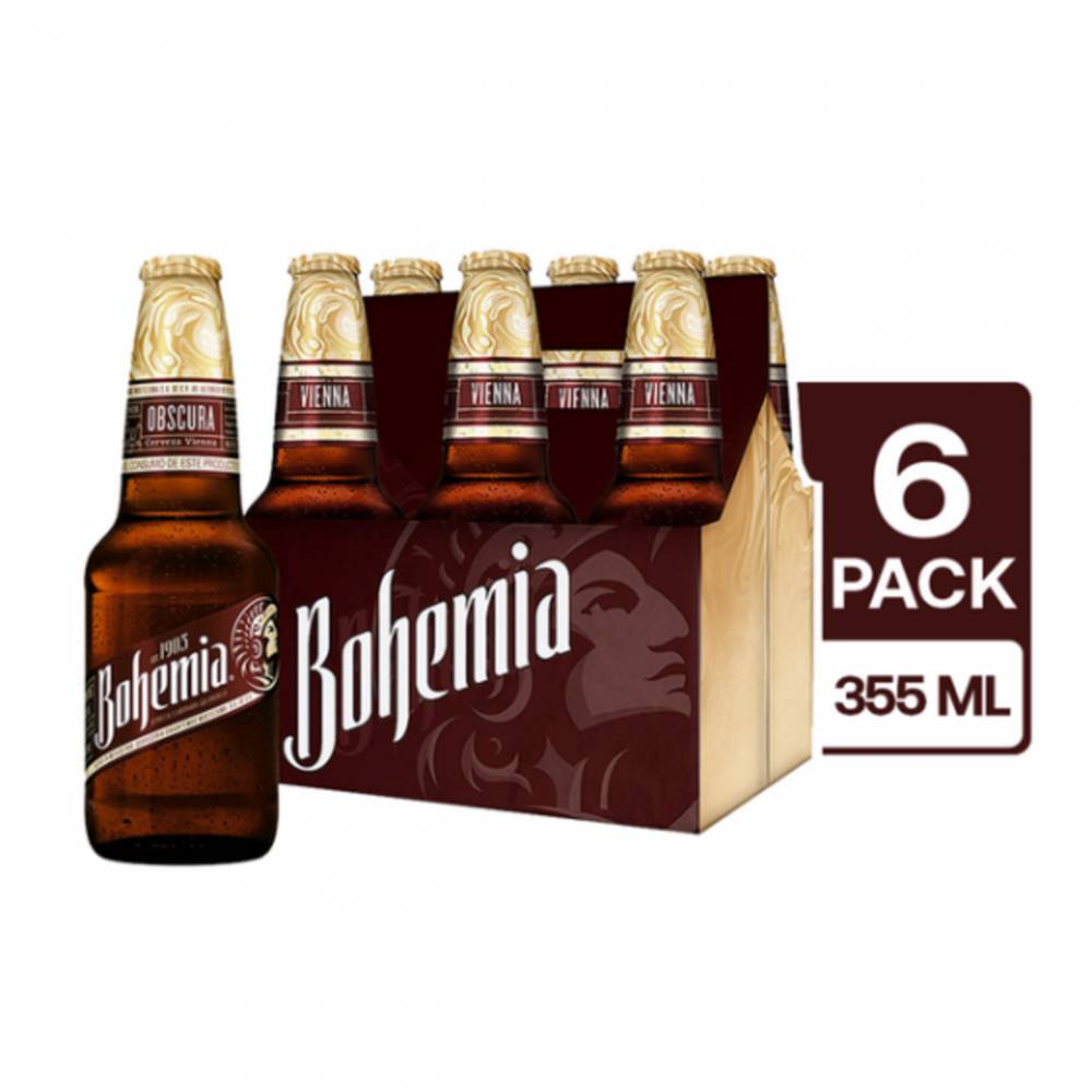 Bohemia cerveza premium vienna (6 pack, 355 ml)