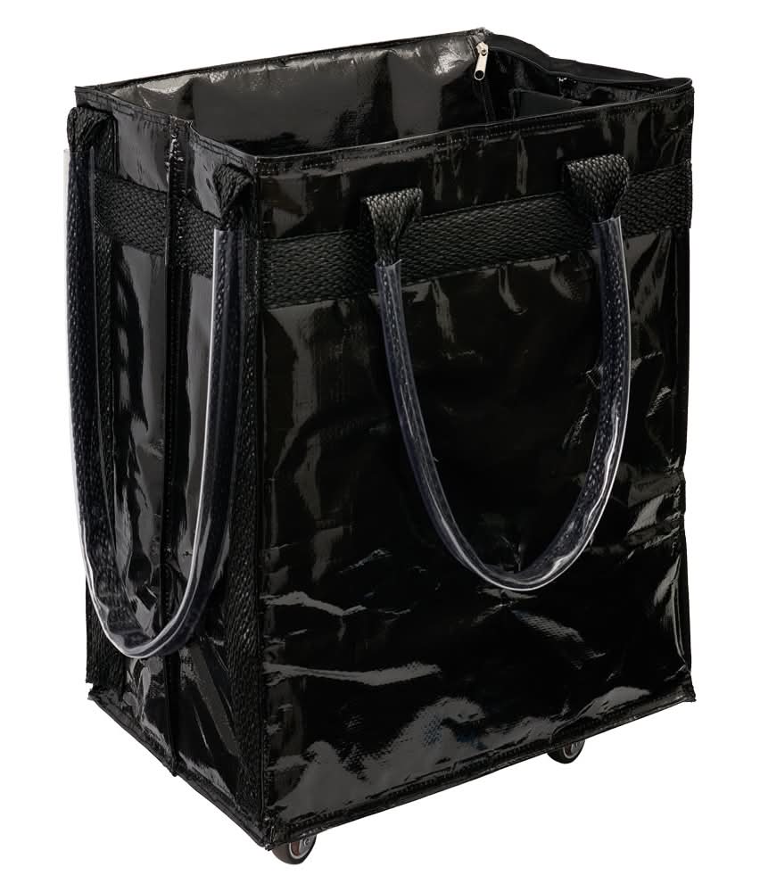 LS LIVE IN STYLE Foldable Rolling Tote - Black Metallic