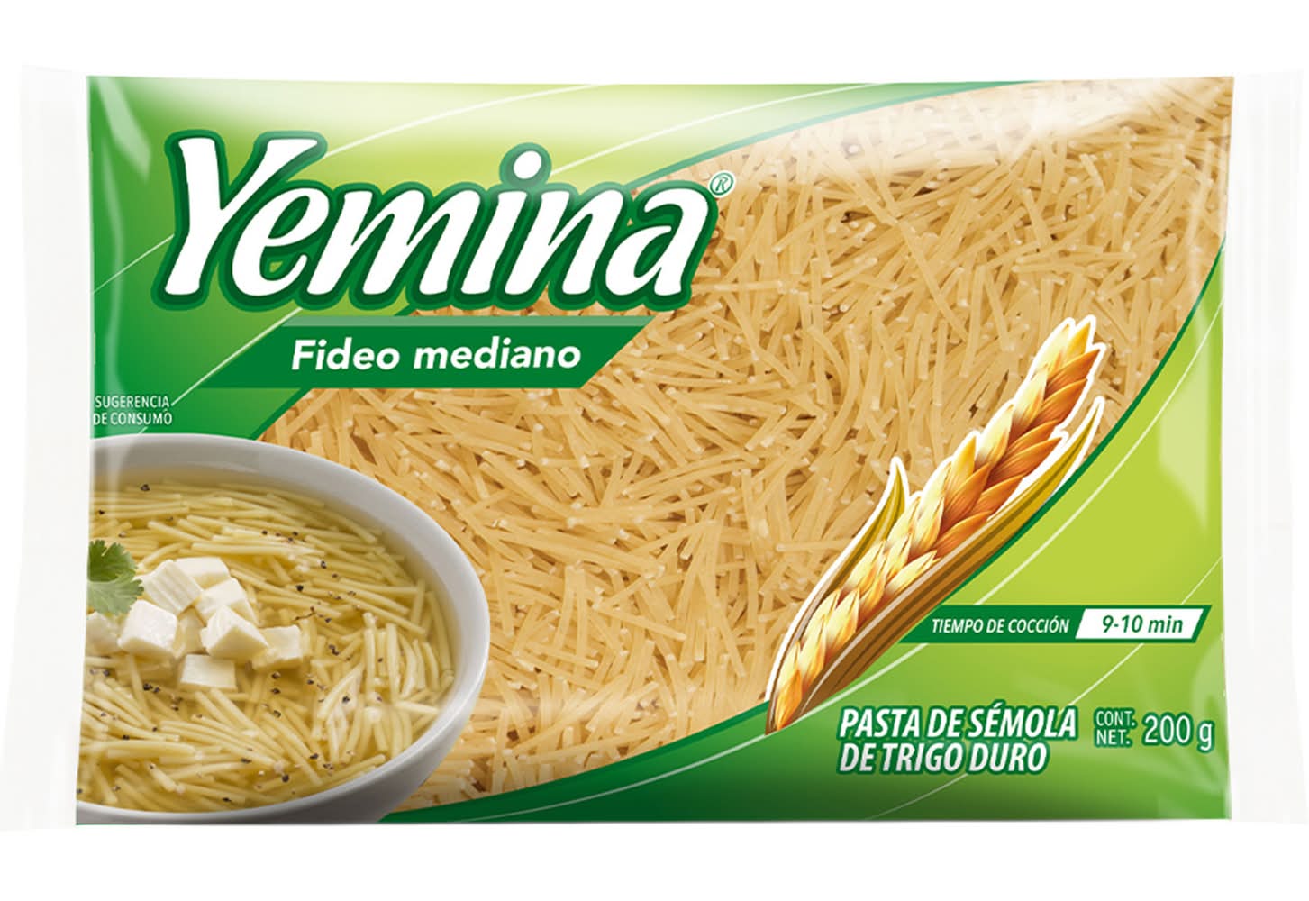Yemina · Fideo de trigo, Mediano (200 g)