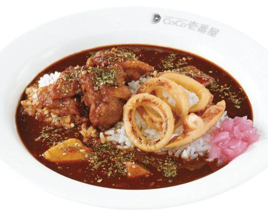 カシミールチキンカレー＋ハーフイカ Kashmir chicken curry with squid (half)