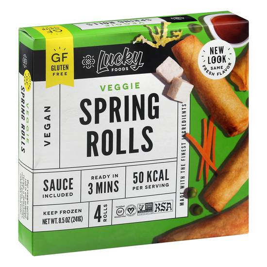 Lucky Foods Vegan Veggie Spring Rolls (4 ct)