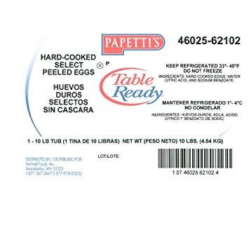 Papetti's - Table Ready Hard Cooked Egg - 10 lbs (Case of 1)