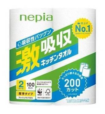 ネピア 激吸収キッチンタオル - 100カット (2 入)