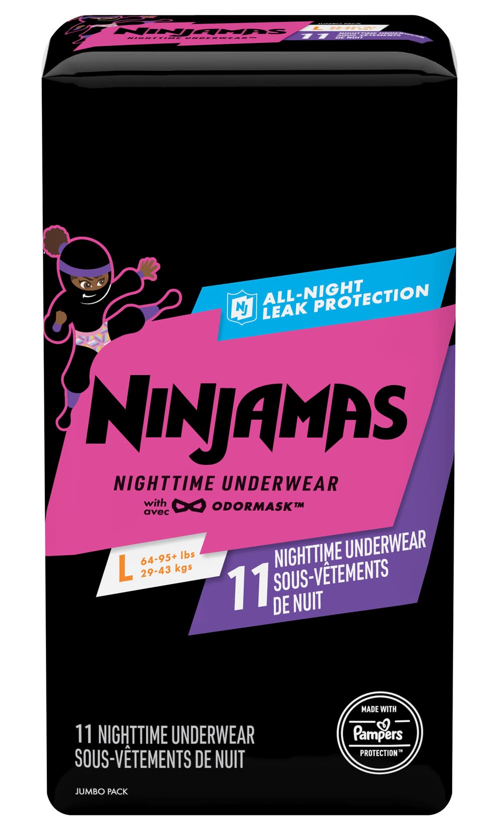 Ninjamas Nighttime Underwear With Avec Odormask, L (1.11 lbs, 11 ct)