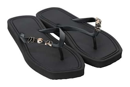 Juniors Charm Flip Flops 9/10 Black