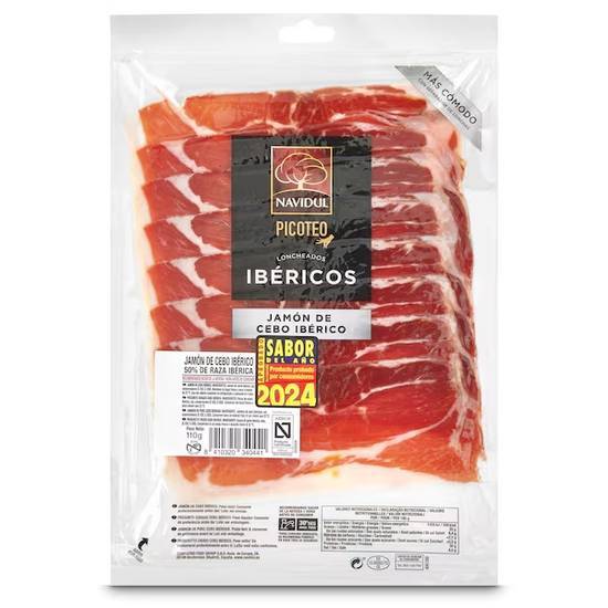 Jamón de cebo ibérico 50% de raza ibérica Navidul sobre 110 g