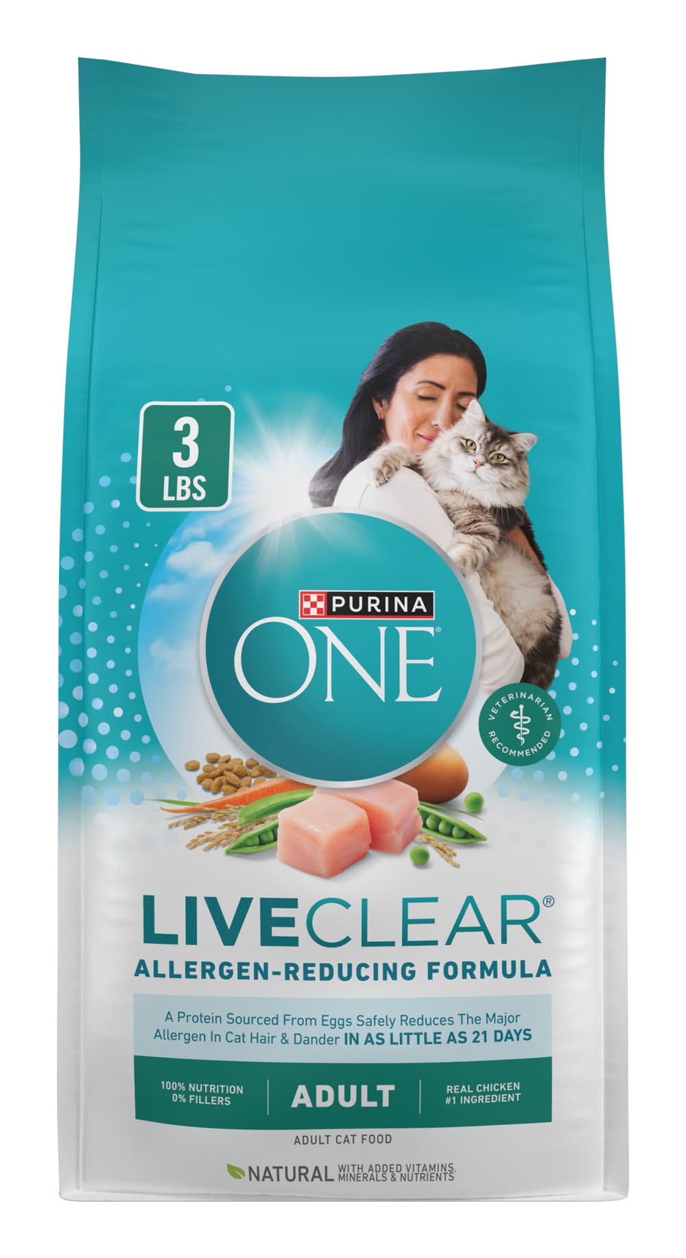 Purina One Liveclear Allergen-Reducing Formula Adult Dry Cat Food (3 lbs)