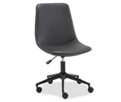 Real Living Faux Leather Swivel Office Chair, Black