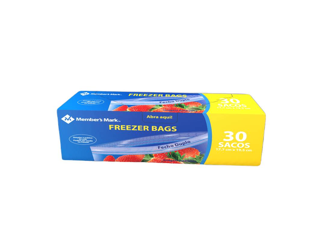 Members mark saco para freezer bags com fecho duplo (30 unidades)