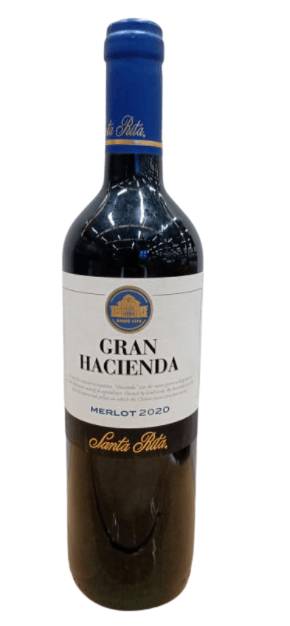 Santa rita vinho tinto chileno merlot gran hacienda (garrafa 750ml)