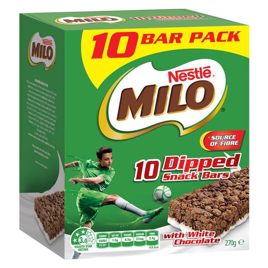 Nestle Milo Dipped Snack Bars With White Chocolate (10 Pack)