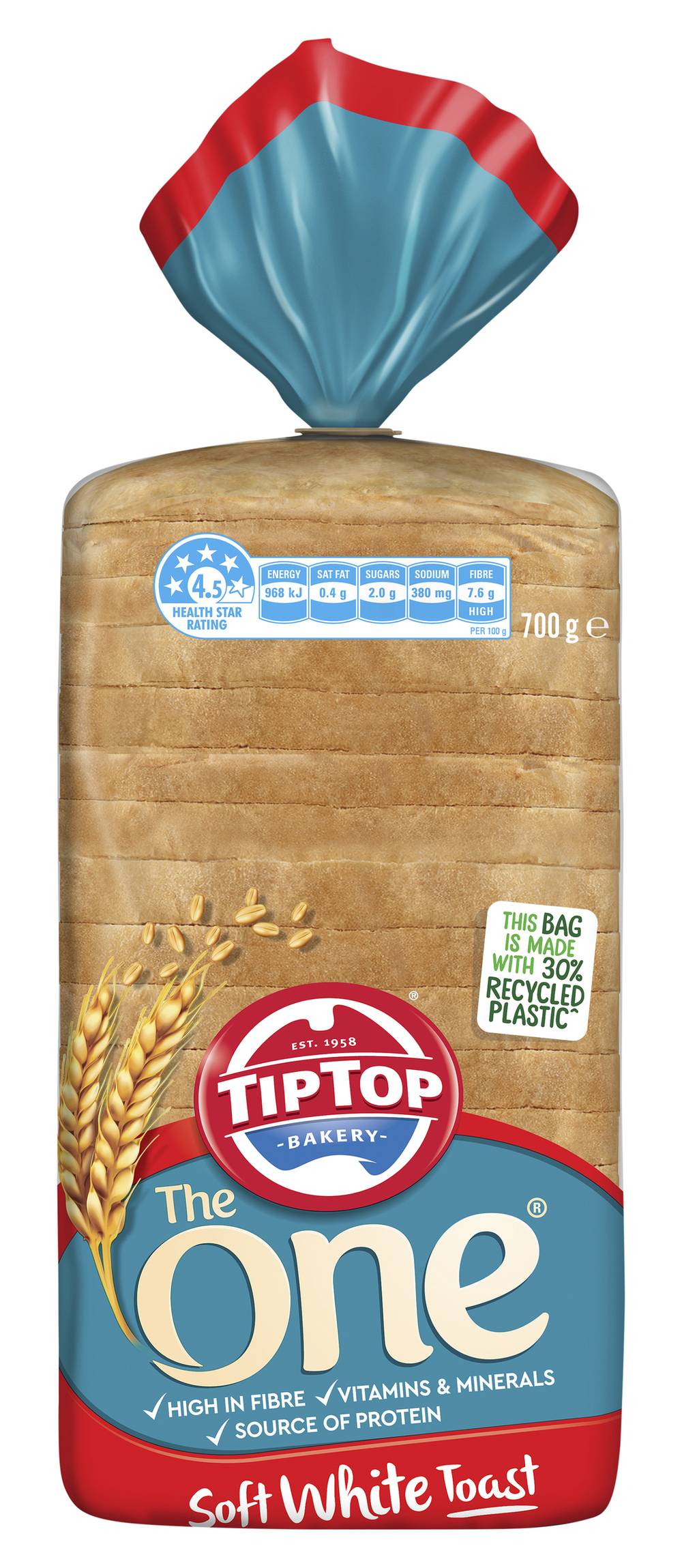 Tip Top The One Soft White Toast Slice Bread Loaf (700g)