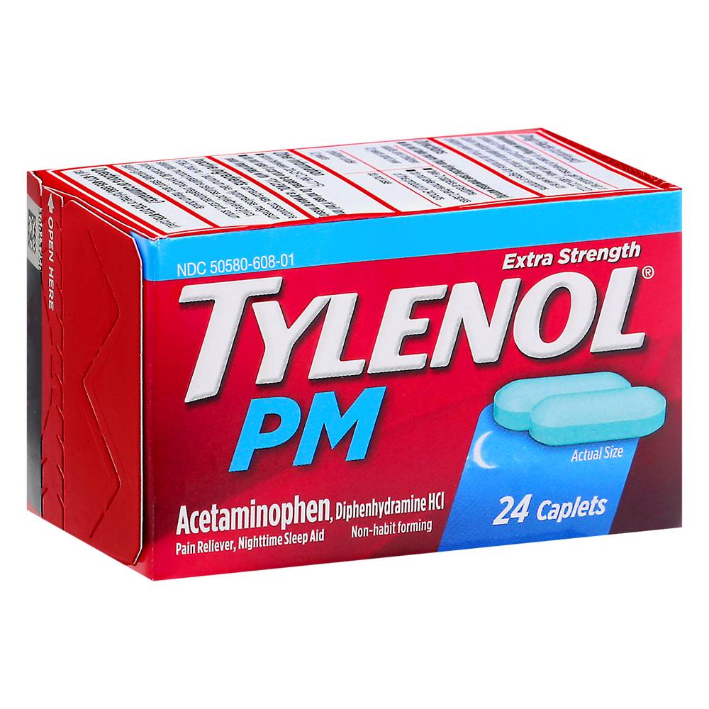 Tylenol Pm Extra Strength Pain Reliever & Sleep Aid Caplets (24 ct)