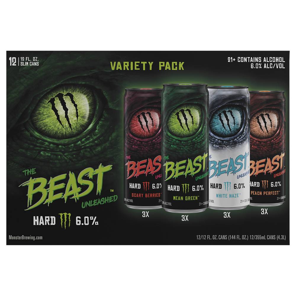 The Beast Unleashed Variety pack Hard Beverage, Assorted (12 x 12 fl oz)