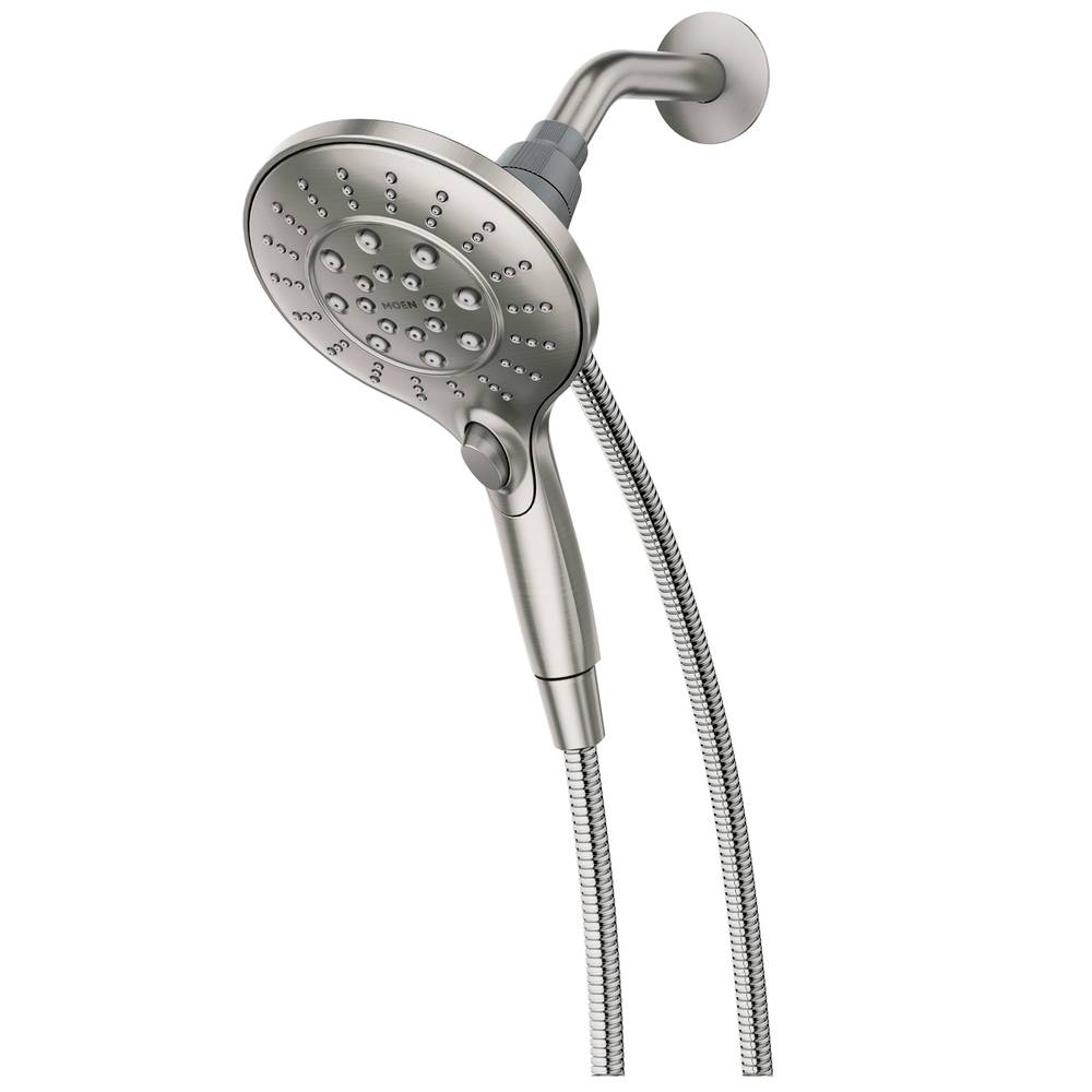 Moen Engage Spot Resist Brushed Nickel 5.5-in Round Handheld Shower Head 2.5-GPM (9.5-LPM) | 26112SRN