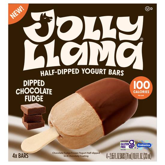 Jolly Llama Half Dipped Fudge Yogurt Bars (chocolate)