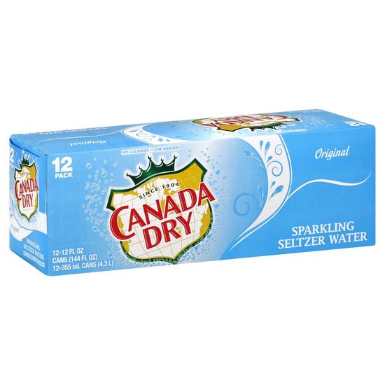 Canada Dry Sparkling Seltzer Water Cans Original (12 oz x 12 ct)