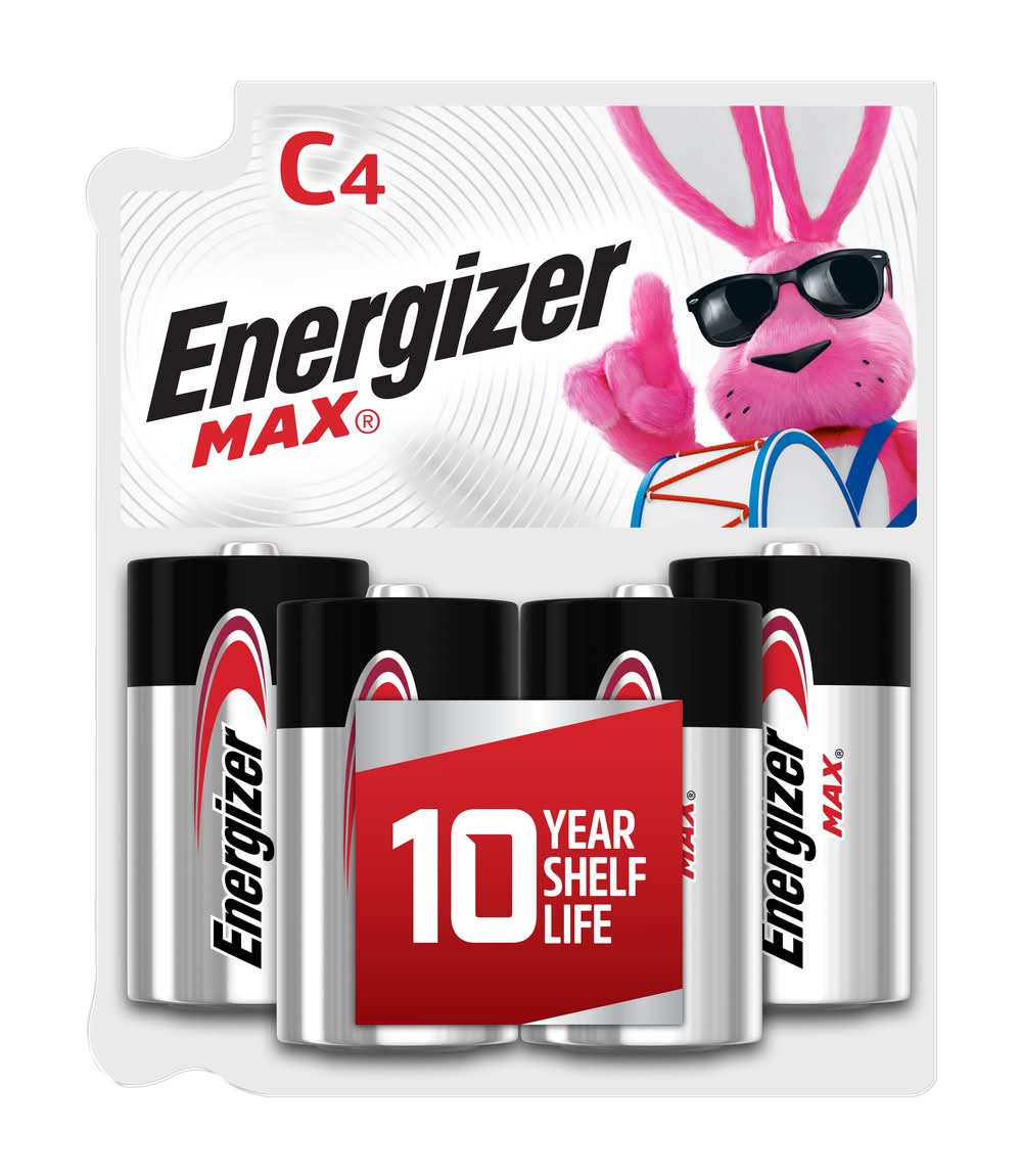 Energizer Max Alkaline Batteries, C (4 ct)