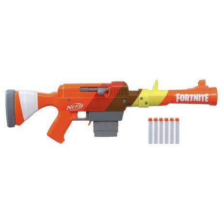 Nerf Fortnite, Blaster Hr, Revêtement Ruff, Chargeur 6 Fléchettes, 6 Fléchettes Nerf Elite, Verrou Pivotant Et Canon Amovible