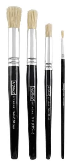 ArtMinds Diy Home Stencil Brush Set, Black (4 ct)