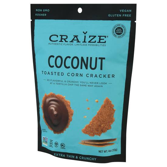 Craize Coconut Toasted Corn Crisps Cracker
