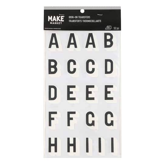 1.5" Black Alphabet Iron-On Transfers By Make Market