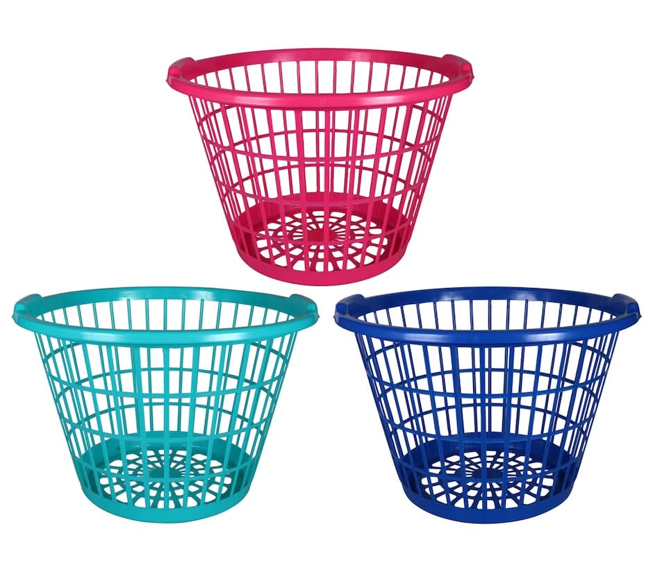 Large Colorful Plastic Laundry Baskets, 17.5x11.875 in.