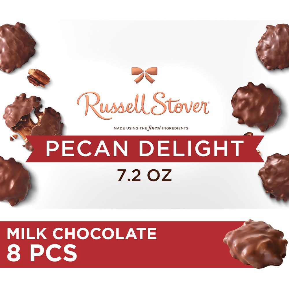 Russell Stover Holiday Milk Chocolate Pecan Delights Gift Box (7.2 oz, 8 ct)