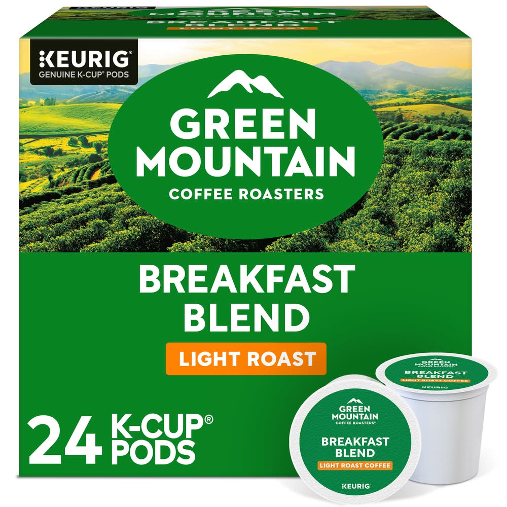 Green Mountain Coffee Roasters Breakfast Blend Light Roast K-Cup Pods (7.5 oz, 24 ct)